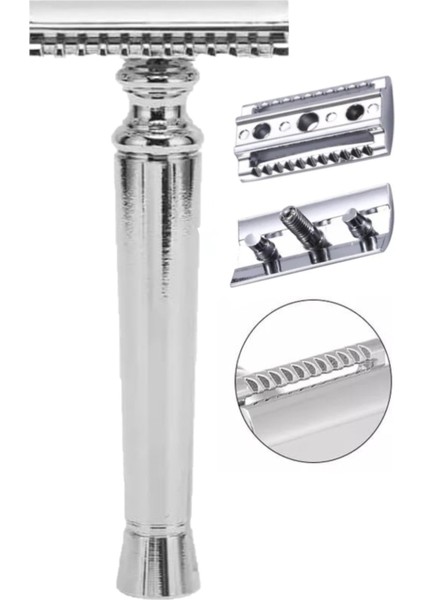 S2 Full Metal Manuel Tıraş Makinesi + U5 Mekanizmalı Ustura + 5 Adet Yaprak Jilet fiyatları