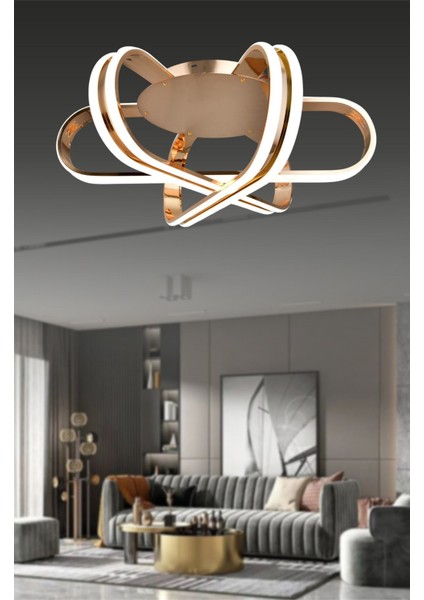 3 Işıklı Kumandalı LED Plafonyer Avize Dimmerli