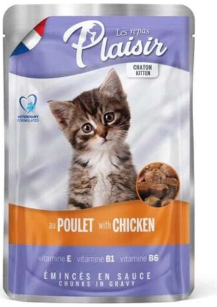 Pouch Kitten Soslu Tavuk Eti Parçalı Yavru Kedi Yaş Maması 100 gr