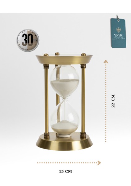 Roma Sütunu Tasarımlı Dekoratif Kum Saati – 30 Dk Zaman Ölçer Metal Gövde (22X15 Cm) fiyatları