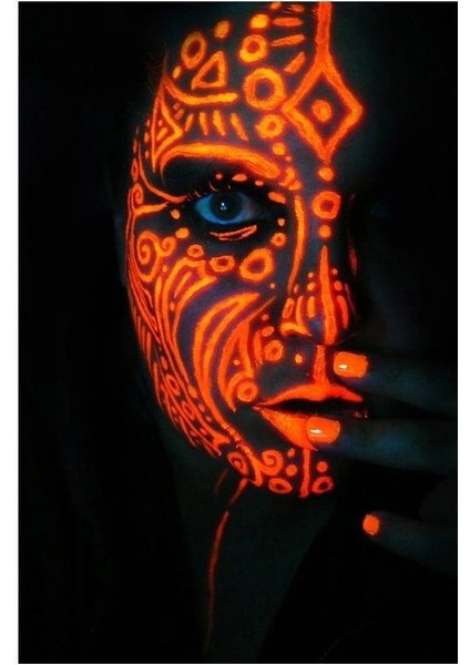 Karanlıkta Parlayan Fosforlu Neonlu Glow Parti Yüz Boyası Vücut Kremi Turuncu Renk fırsatları