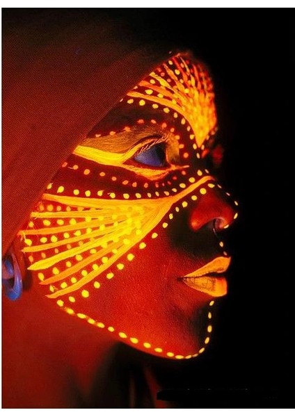 Karanlıkta Parlayan Fosforlu Neonlu Glow Parti Yüz Boyası Vücut Kremi Turuncu Renk indirimleri