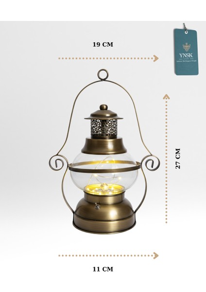 Retro Tasarım LED Işıklı Dekoratif Fener | Pilli Çalışan Metal ve Cam Masa/salon Lambası fırsatları