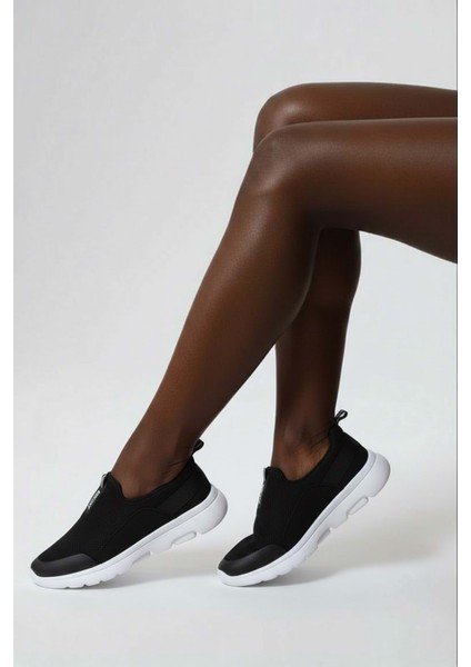 2231-BESTOF Anatomik Tabanlı Ultra Hafif Bağcıksız Unisex Yürüyüş Ayakkabısı - NKT02231-SIYAH-BEYAZ-40 fırsatları