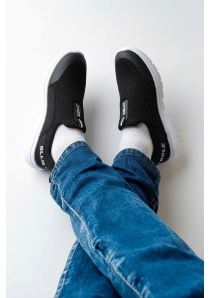 2231-BESTOF Anatomik Tabanlı Ultra Hafif Bağcıksız Unisex Yürüyüş Ayakkabısı - NKT02231-SIYAH-BEYAZ-40 indirimleri