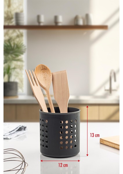 Füme Silindir Dik Kaşıklık & Tezgah Üstü Düzenleyici & Servis Standı fırsatları