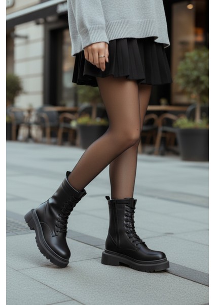 Kadın Postal Bot Kaymaz Termo Taban Suya Dayanıklı Fermuarlı Bağcıklı Tam Kalıp