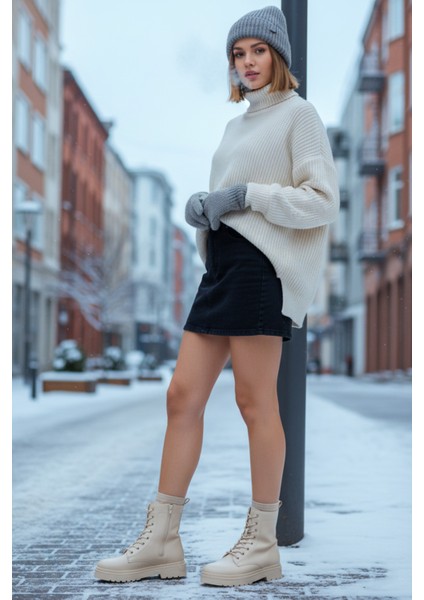 Kadın Postal Bot Kaymaz Termo Taban Suya Dayanıklı Fermuarlı Bağcıklı Tam Kalıp fiyatları