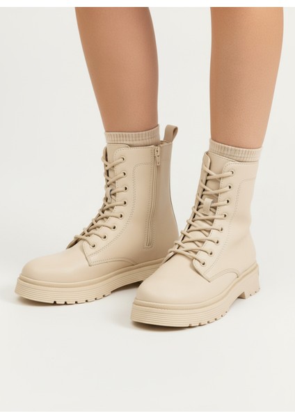 Kadın Postal Bot Kaymaz Termo Taban Suya Dayanıklı Fermuarlı Bağcıklı Tam Kalıp