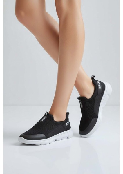 2231-BESTOF Anatomik Tabanlı Ultra Hafif Bağcıksız Unisex Yürüyüş Ayakkabısı - NKT02231-SIYAH-GRI-37