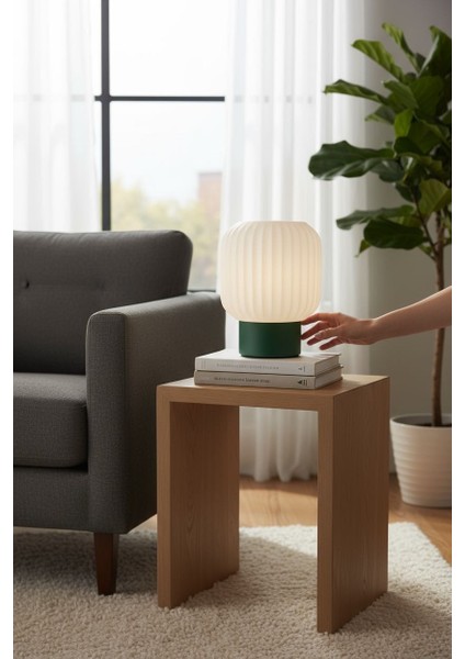 Beyaz Yeşil Modern Abajur- Masa Lambası fiyatları