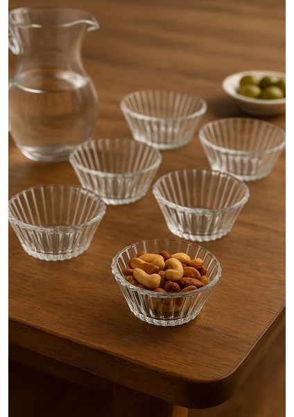 6’lı Cam Desenli Çerezlik Kase Seti 150 ml fiyatları