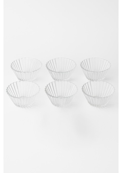 6’lı Cam Desenli Çerezlik Kase Seti 150 ml modelleri