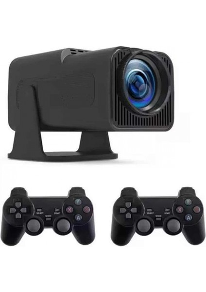 Android Projeksiyon Siyah Taşınabilir Sinema Projektörü 4K 1080P Ev Sineması Bluetooth indirimleri