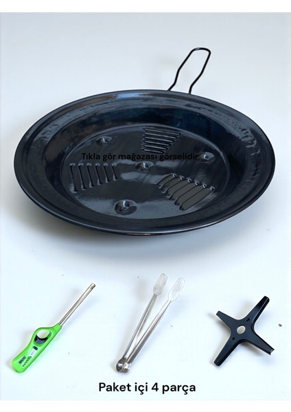 Közleme Tavası Patlıcan Biber Kestane Közmatik Uzun Çakmak Maşa Ocak Küçültücü Büyük Közleme Tava