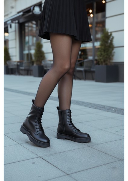 Kadın Postal Bot Kaymaz Termo Taban Suya Dayanıklı Fermuarlı Bağcıklı Tam Kalıp