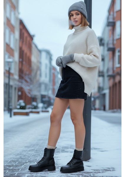 Kadın Postal Bot Kaymaz Termo Taban Suya Dayanıklı Fermuarlı Bağcıklı Tam Kalıp fiyatları