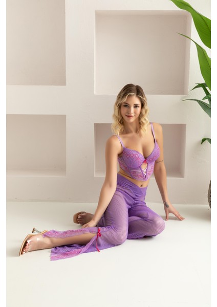 Bralet, Pantolon, String Takım Lila (32106) - Lila - 80B