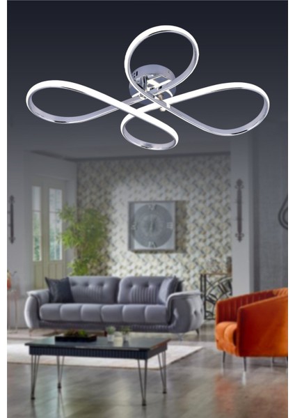 3 Işıklı Kumandalı LED Plafonyer Avize Dimmerli