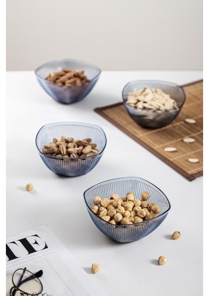 Akrilik Barok Lacivert Kare 4'lü Küçük Kase Seti & Çerezlik & Sunumluk & Ikramlık (Cam Değildir) 6884DP4 fırsatları