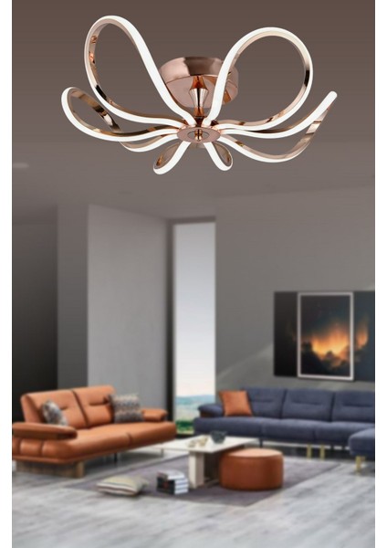 3 Işıklı Kumandalı LED Plafonyer Avize Dimmerli