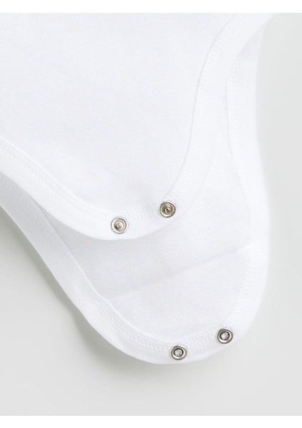 Yeni Sezon Bisiklet Yaka Basic Erkek Bebek Çıtçıtlı Bodysuit 2'li