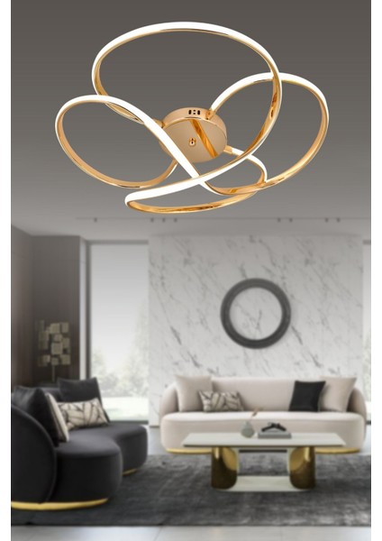 3 Işıklı Kumandalı LED Plafonyer Avize Dimmerli