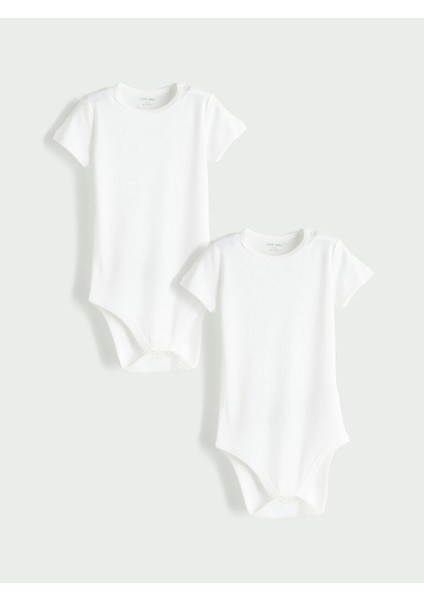 Cey Yeni Sezon Organik Kumaş Kız Bebek Çıtçıtlı Bodysuit 2'li