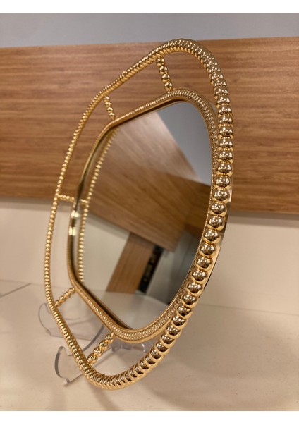 Tepsi Oval Aynalı Pirinç Döküm Altın 37X25 cm indirimleri