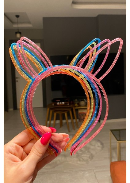 6'lı Renkli Tavşan Çocuk Taç Saç Bandı Seti