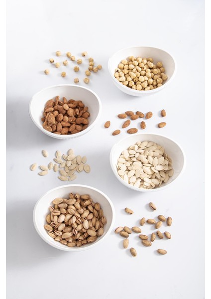 Akrilik Barok Beyaz Oval 4'lü Küçük Kase Seti & Çerezlik & Sunumluk & Ikramlık (Cam Değildir) indirimleri