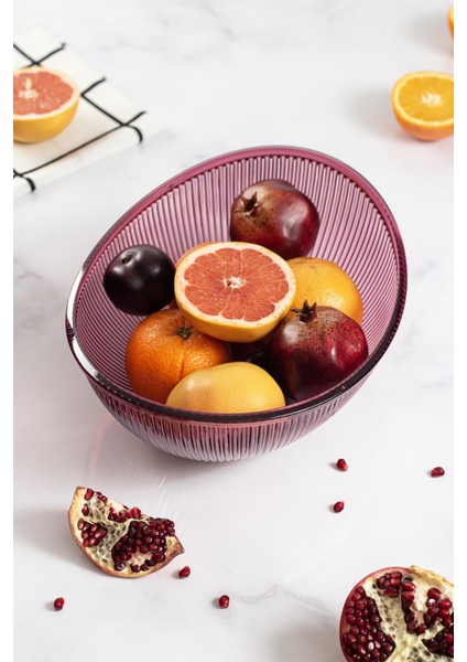 Akrilik Barok Mürdüm Büyük Oval Meyve & Salata Kasesi & Karıştırma Kabı / 3,3 Lt (Cam Değildir) indirimleri