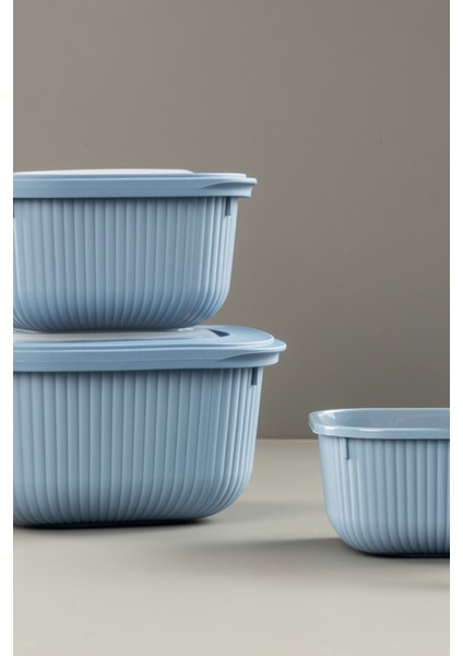 Micro Line Kare Saklama Kabı (600, 1100, 1800 Ml) (Üçlü Set) modelleri