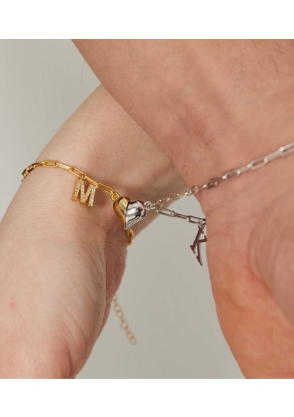 Sevgili Arkadaş 2li Mıknatıs Kalp Bileklik