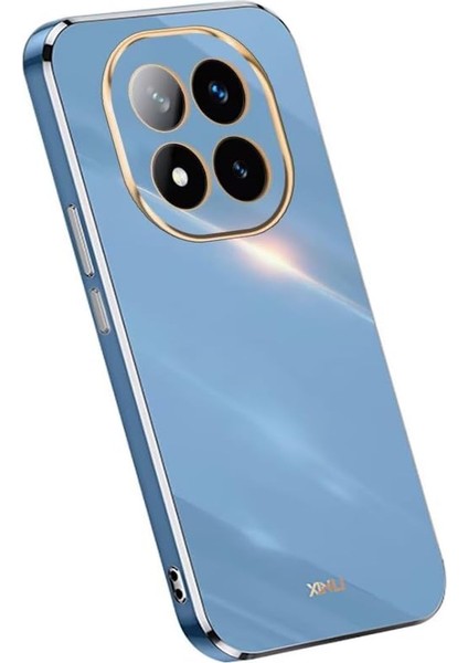 Xiaomi Redmi Note 14 Pro 4g Kılıf Kamera Korumalı Parlak Gold Kenarlı Altın Işlemeli Şeritli Yumuşak Silikon Bark Kapak