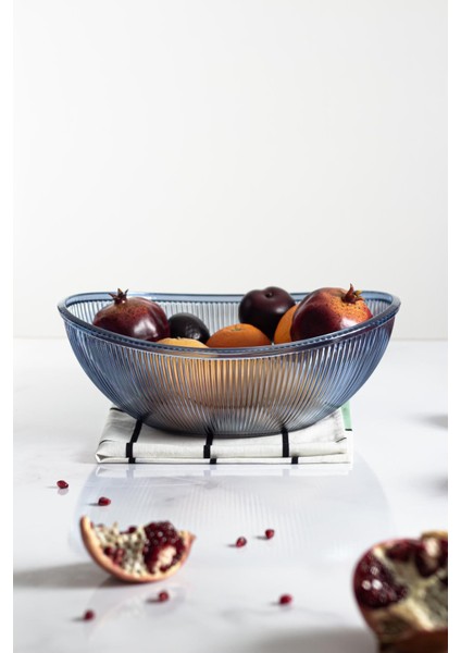 Akrilik Barok Lacivert Büyük Oval Meyve & Salata Kasesi & Karıştırma Kabı / 3,3 Lt (Cam Değildir) modelleri