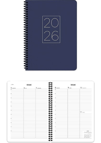 2026 20X28 Sert Kapak Spiralli Haftalık Ajanda