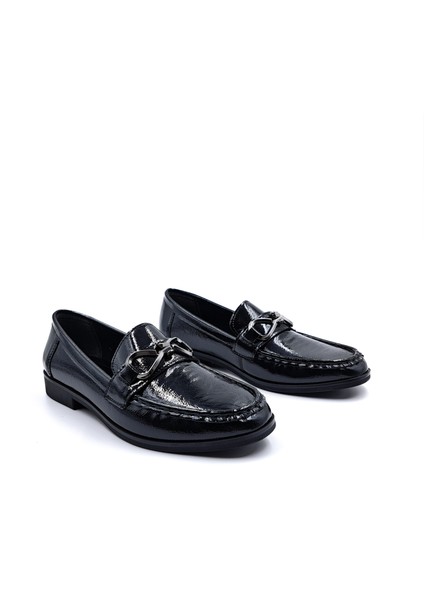 T6090 Siyah Rugan Kadın Loafer Ayakkabı indirimleri