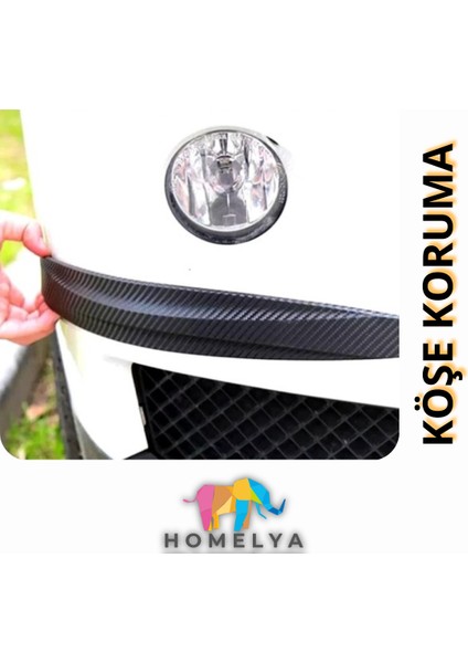 Karbon Fiber Araç Koruma Seti – 3m Bant - 4 Adet Tampon Köşe Koruyucu - Hediye Kapı Kolu Çizik Önleyici