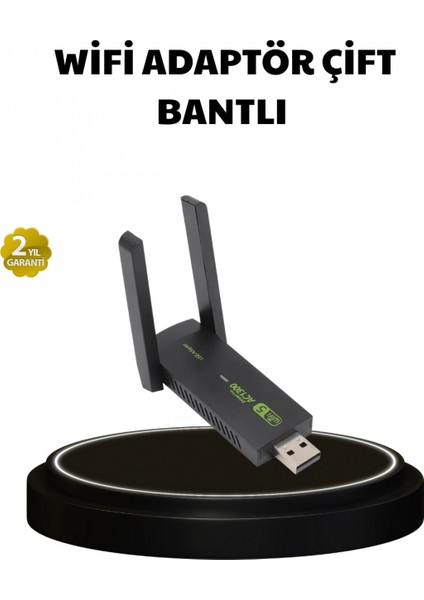 - Dual Band USB Wifi Adaptör – 1200 Mbps Hız