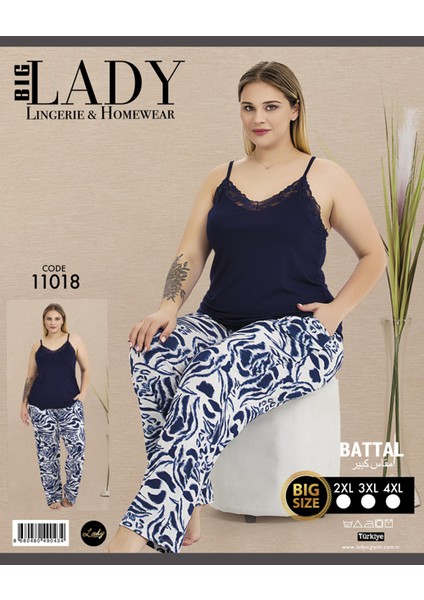 Lady Ince Askılı Büyük Beden Bayan Pijama Takımı fiyatları