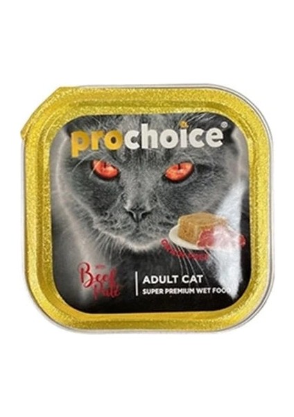 Prochoice Adult Pate Biftekli Alu Tray Yetişkin Konserve Kedi Maması 100 gr