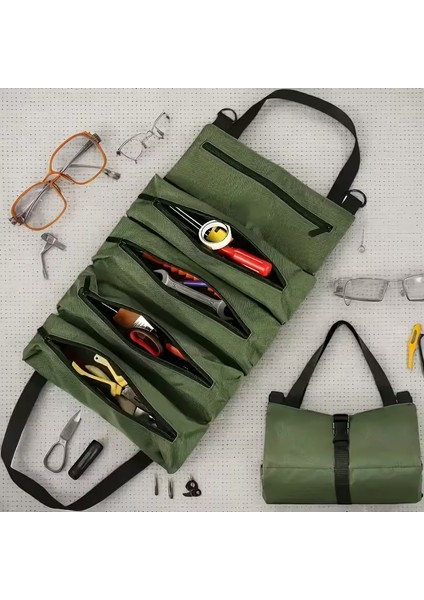 -Katlanabilir Çok Gözlü Araba, Ev Alet Çantası – Su Geçirmez - Dayanıklı Kumaş - Taşınabilir - Haki Yeşil Renk fiyatları