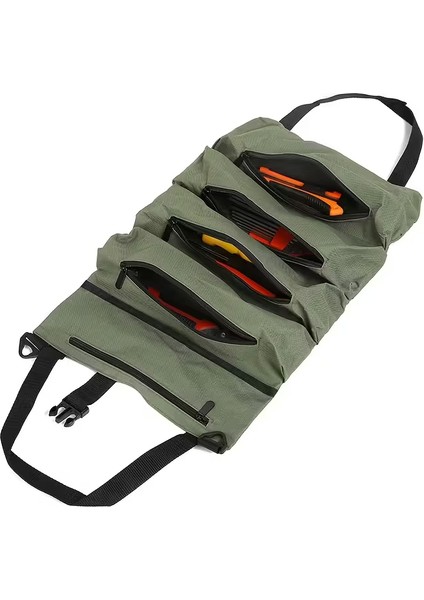 -Katlanabilir Çok Gözlü Araba, Ev Alet Çantası – Su Geçirmez - Dayanıklı Kumaş - Taşınabilir - Haki Yeşil Renk fırsatları