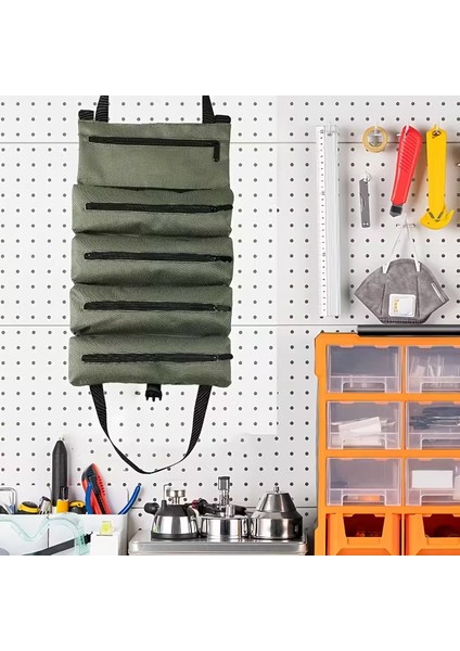 -Katlanabilir Çok Gözlü Araba, Ev Alet Çantası – Su Geçirmez - Dayanıklı Kumaş - Taşınabilir - Haki Yeşil Renk indirimleri