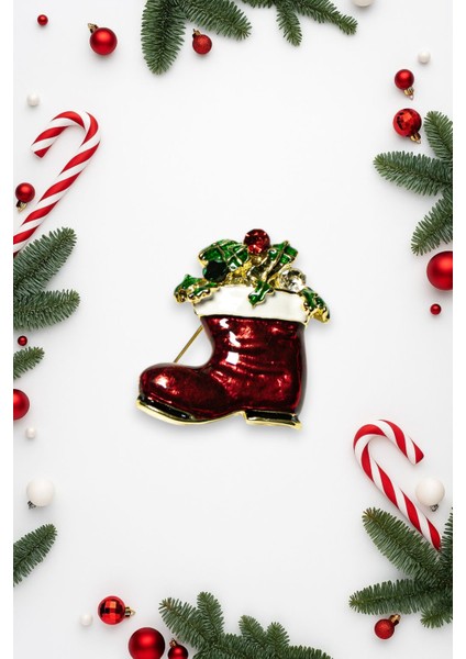 Yılbaşı Temalı Çelik Broş