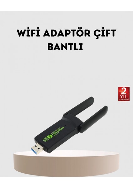 - Ultratekno Dual Band Wifi Adaptör – 1200 Mbps, USB 3.0, Çift Antenli, Geniş Kapsama Alanı ve Yüksek Hız