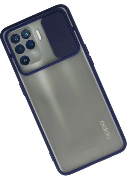 Ieg Oppo Reno 5 Lite Kılıf Palm Buzlu Kamera Sürgülü Silikon - Lacivert fiyatları