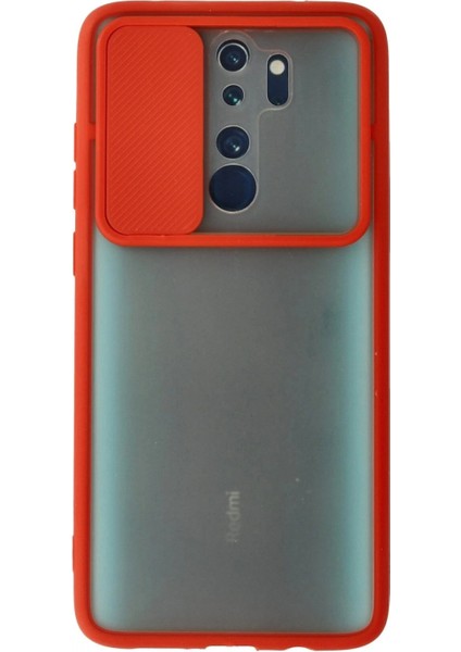 Ieg Xiaomi Redmi Note 8 Pro Kılıf Palm Buzlu Kamera Sürgülü Silikon - Kırmızı