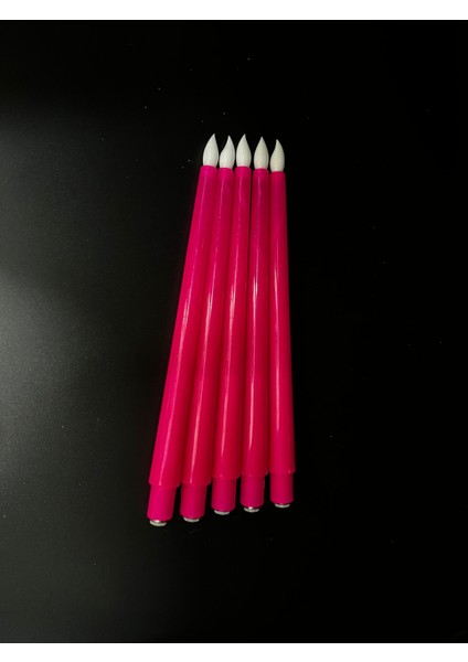 3 Adet 32 cm Fuşya Renk Şamdan LED Mum fiyatları